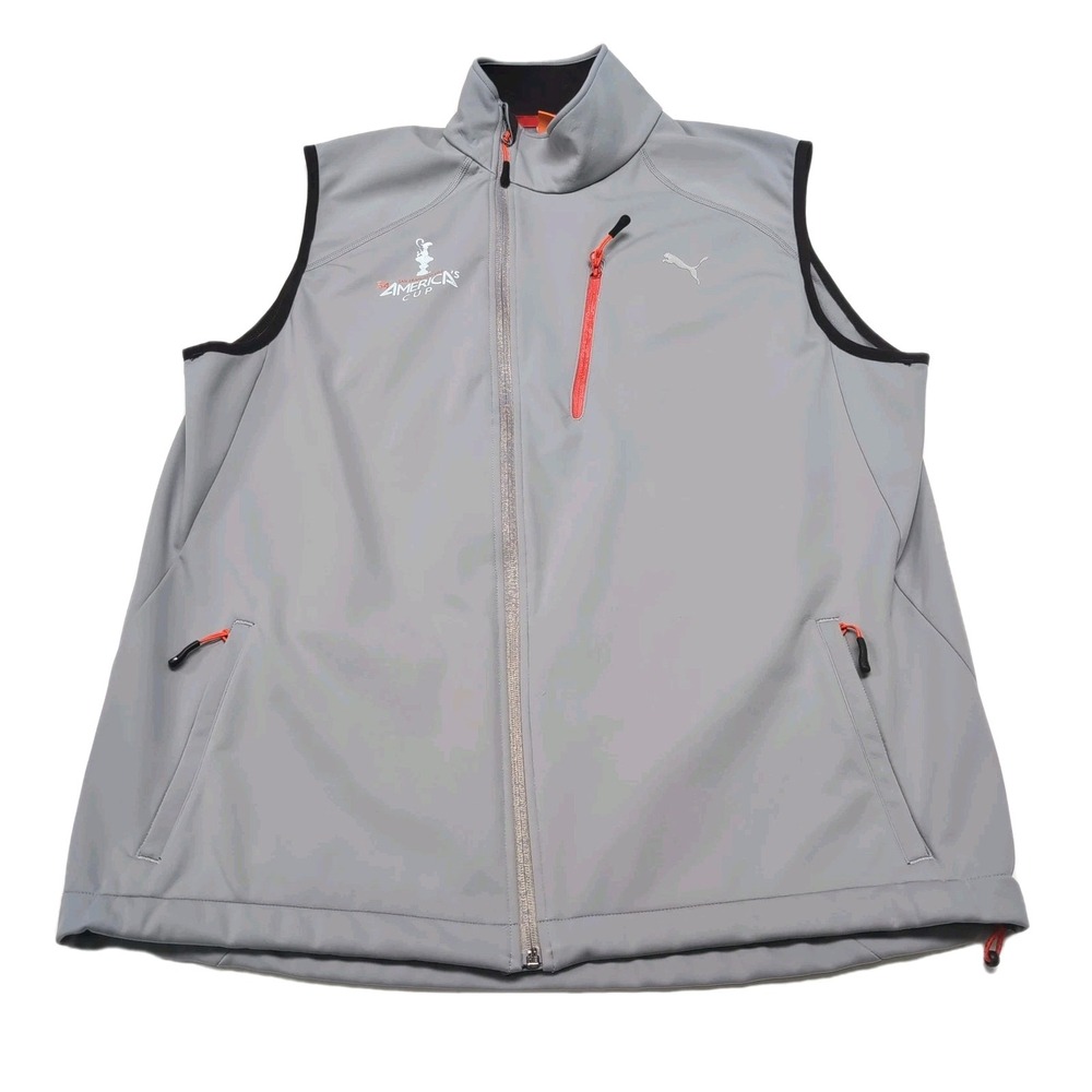 Puma‎ America's Cup 2013 San Francisco Vest Mens XL Gray Full Zip Softshell READ
